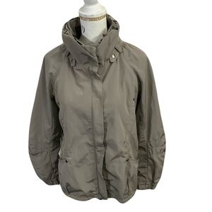 Zara Women's Hooded Utility Jacket in Taupe